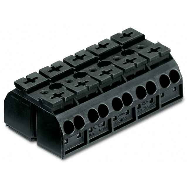 Wago 4-conductor chassis-mount terminal strip, Elektronikzubehör + Gehäuse, Schwarz