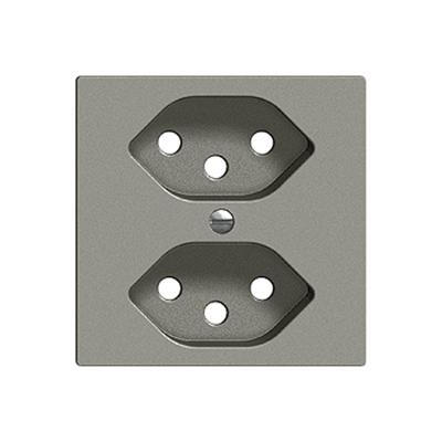 Produktbild Feller Abdeckset Steckdose 2xT13 dunkelgrau