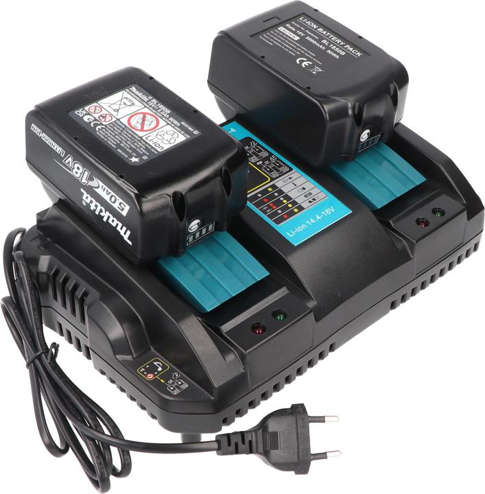 Actual product image AccuCell Powerset bestehend aus 2x BL18500 Akku und 2fach Schnellladegerät für Makita 14.4V, 18V (18 V)