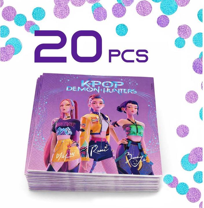 Image du produit Sombo 20 serviettes K-Pop Demon Hunters (20 pcs, 33 x 33 cm)
