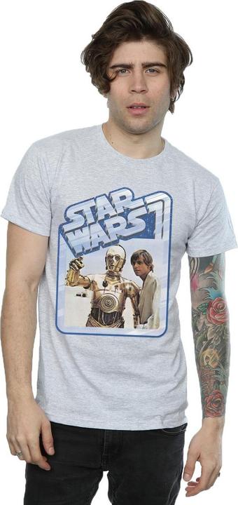 Actual product image Star Wars Mens Luke Skywalker And C-3PO T-Shirt (L)