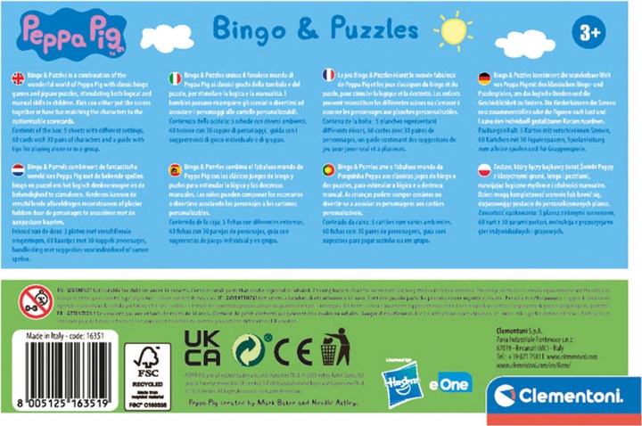 Immagine prodotto Clementoni Peppa Pig - Gioco del Bingo (Multilingue)
