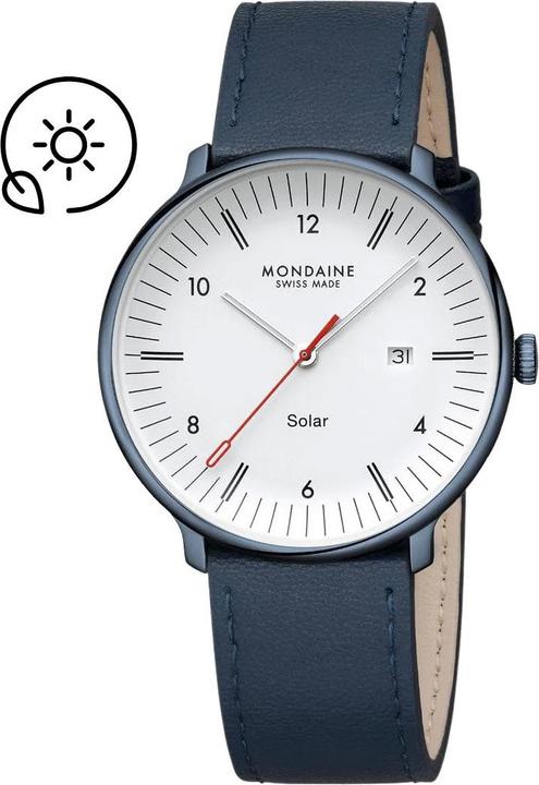 Produktbild Mondaine MLE.41910.LQV Herrenuhr Doppio Solar 41mm (Analoguhr, Swiss Made, 41 mm)