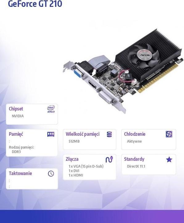 Image du produit AFOX GeForce GT210 (0.51 Go)