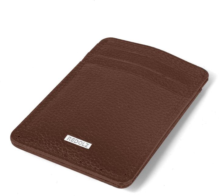 Actual product image Redolz Leather Essentials Kreditkartenetui RFID Leder 7 cm mit Geldscheinklammer
