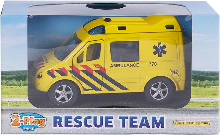 Actual product image 2-Play Die Casting Pull Back Ambulance NL Light and Sound