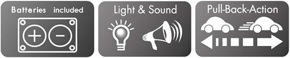 Actual product image 2-Play Die Casting Pull Back Ambulance NL Light and Sound