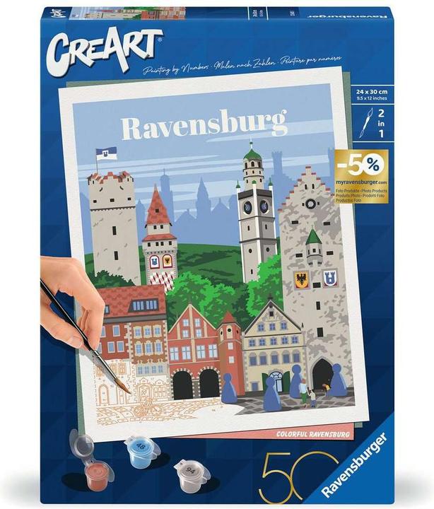 Actual product image Ravensburger CreArt - Painting by numbers Colourful Ravensburg