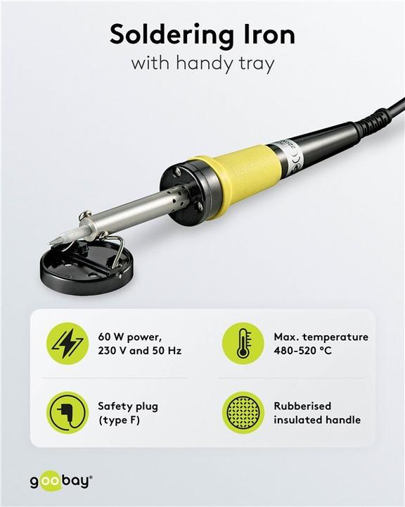 Immagine prodotto FixPoint Saldatore 60 W/230 V con punte di saldatura, 1,25 m (Punta di saldatura)