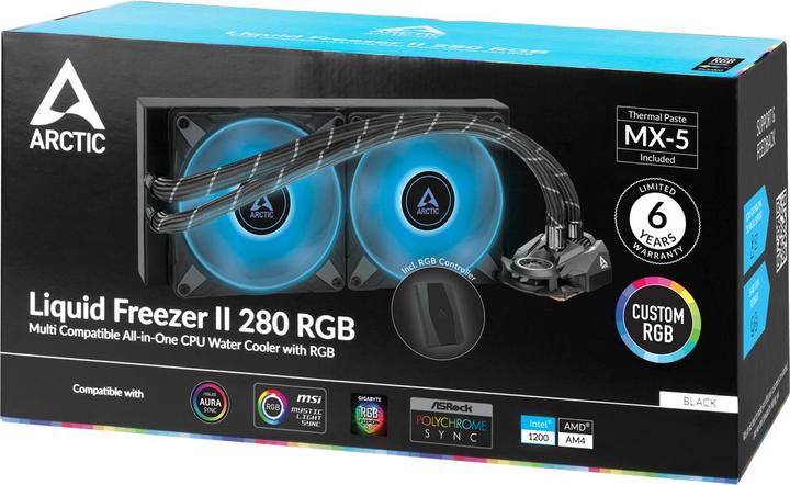 Productafbeelding Arctic Liquid Freezer II-280 RGB Zwart met controller