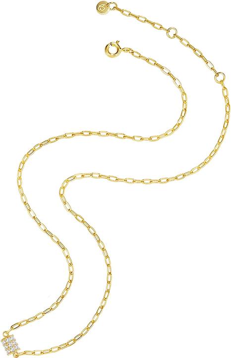 Immagine prodotto Glanzstücke München Catena da donna in argento sterling con zirconi in oro giallo da 40,0 cm + 5,0 cm di estensione - (Argento 100%, 40 cm)
