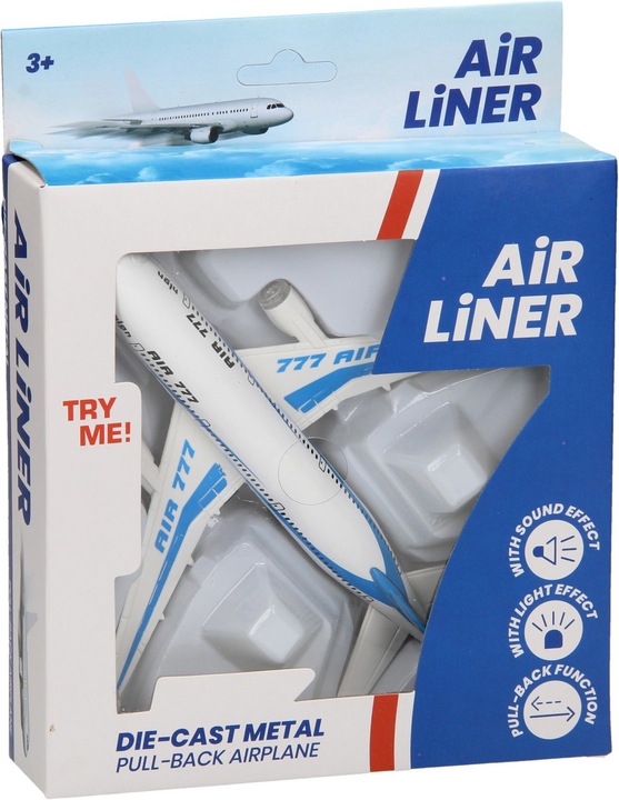 Actual product image Johntoy Airplane die casting with light and sound