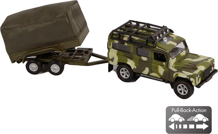 Productafbeelding Kids Globe Farming Die Cast Land Rover met Aanhangwagen Leger
