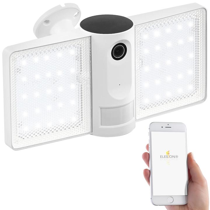Produktbild VisorTech Full-HD-IP-Überwachungskamera mit LED-Strahler und WLAN, für Echo Show