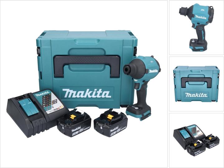 Produktbild Makita DAS 180 RTJ Akku GeblÃ¤se 18 V Brushless + 2x Akku 5,0 Ah + LadegerÃ¤t + Makpac (Akkubetrieb)