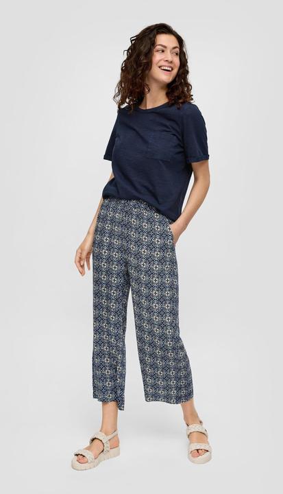 Image du produit S.Oliver T-Shirt Meliertes T-Shirt mit fixiertem Ärmel-Umschlag und Brusttasche (36)