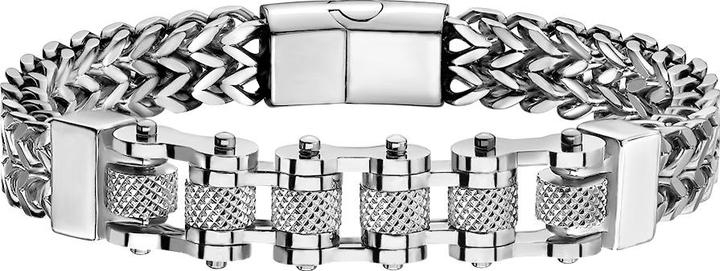 Produktbild Star Piercing Weizenkette silber zweireihig und mittig Fahrradkette (22 cm, ohne Messing, Chirurgenstahl 316L)