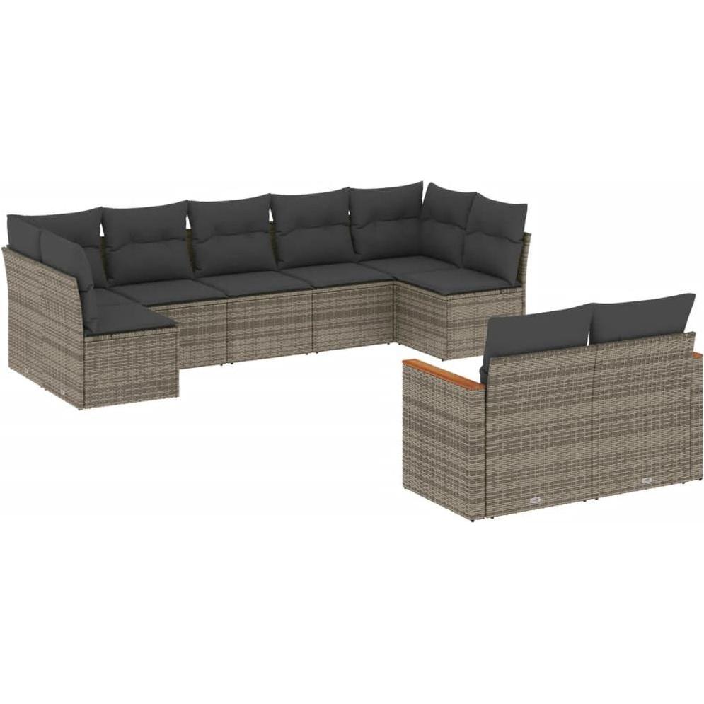 VidaXL, Gartenlounge, 10-tlg. Garten-Lounge-Set mit Kissen