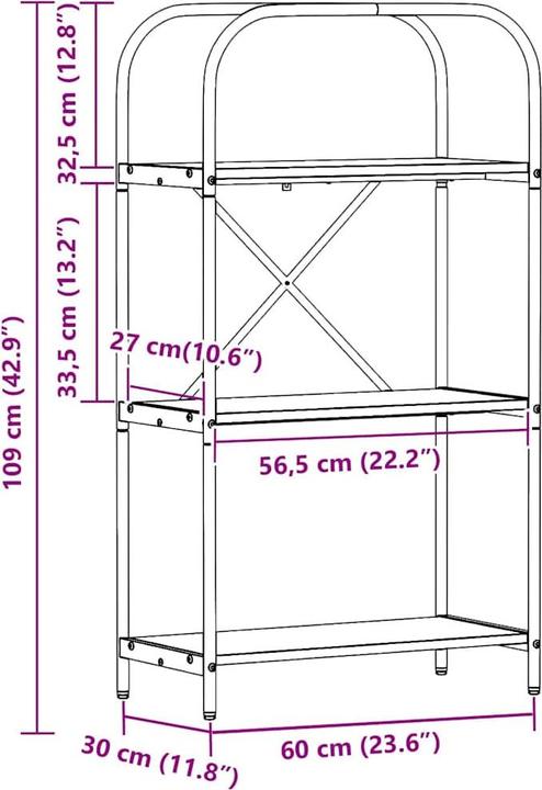 Actual product image vidaXL Bücherregal (30 x 30 x 109 cm)