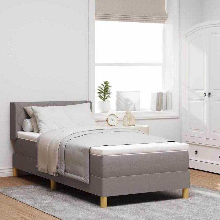 Image du produit VidaXL Lit Boxspring Avec Matelas Tissu Taupe (100 x 200 cm)