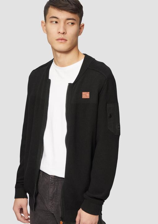 Produktbild S.Oliver Strickjacke Strickjacke aus Fabricmix mit Bomber-Kragen (M)