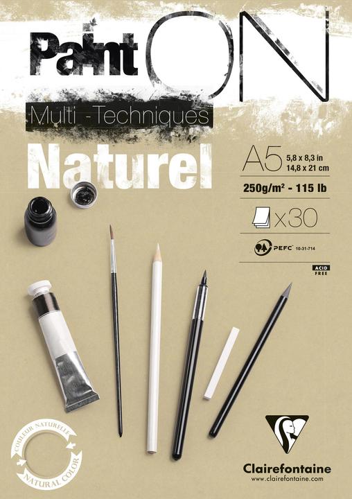 Produktbild Clairefontaine Paint ON Natur A5 (250 g/m², 30 x)