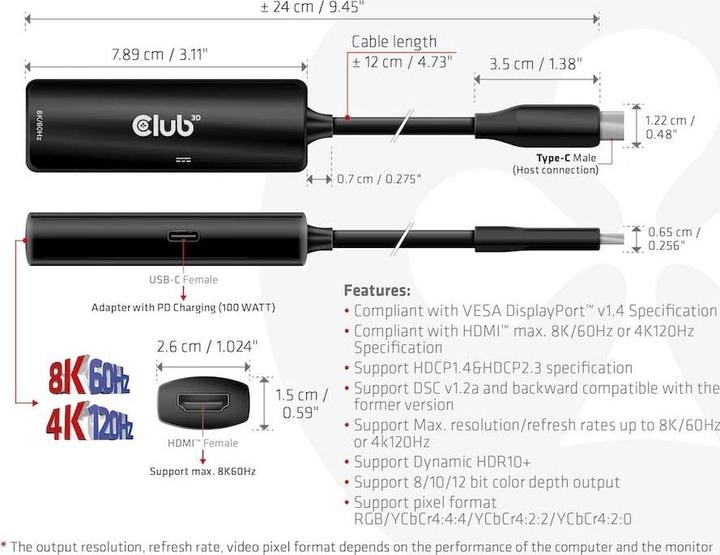 Produktbild Club 3D CAC-1588 (USB-C, 2 Ports)