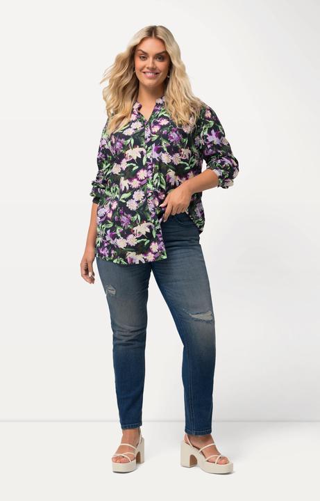 Immagine prodotto Ulla Popken Jeans modello Sammy con gamba aderente ed effetto sdrucito (52)