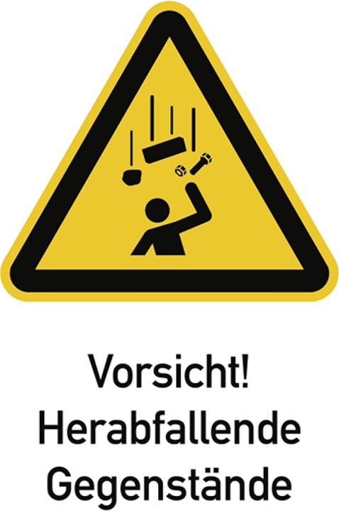 Produktbild Moravia Warnzeichen Vorsicht! Herabfallende Gegenstände Folie, 131x185 mm