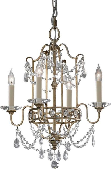Elstead Lighting Gianna Kronleuchter E14 4-fach Vergoldetes Silber (41.30 cm)
