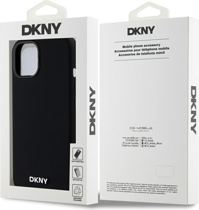Produktbild DKNY DKHMP14SSMCHLK iPhone 14 / 15 / 13 6.1" czarny/black hardcase Liquid Silicone Small Metal Logo (Apple iPhone 14)