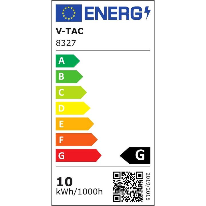 Energie-Label V-TAC VT820W 10 W LEDGartenbodenleuchteweisser Körper, 80 cm, 6400K (450 lm, IP65, IP67)