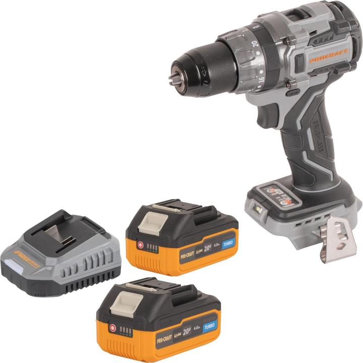 Produktbild Procraft Industrial CD20Abb Akku Schlagbohrschrauber 20 V 85 Nm + 2x Akku 4,0 Ah + Ladegerät (Schlagbohrschrauber)