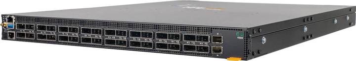 Actual product image HPE E Aruba 9300-32D Switch Bundle, /200/400G QSFP-DD, SFP+, Front to Back, 6x Fans, 2x (32 Ports)