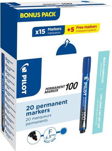 Produktbild Pilot Permanent Marker Rundspitze 100 blau 20 Stück (20 x)