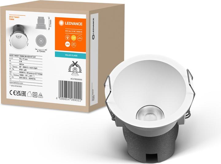 Actual product image Ledvance LED Spot Recess Twist Pro (400 lm)