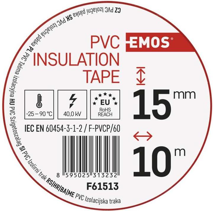 Image du produit Emos Ruban isolant PVC 15mm/10m rouge, 10 pcs. (15 mm)