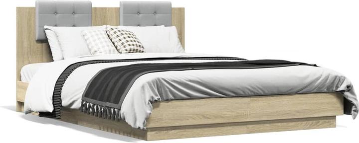 Actual product image vidaXL Bed frame with Sonoma oak headboard (120 x 200 cm)