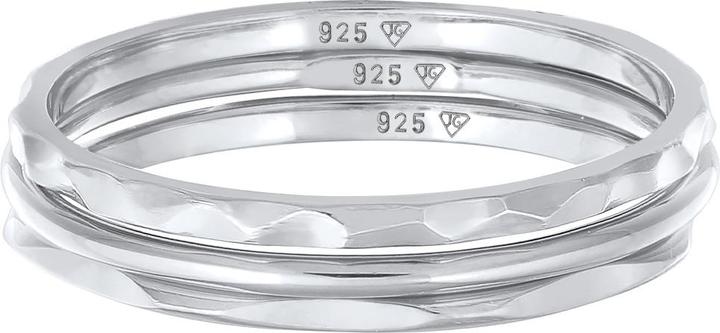 Immagine prodotto Elli Anello a fascia impilabile Set di 3 anelli in argento 925 (54, 925 Argento)