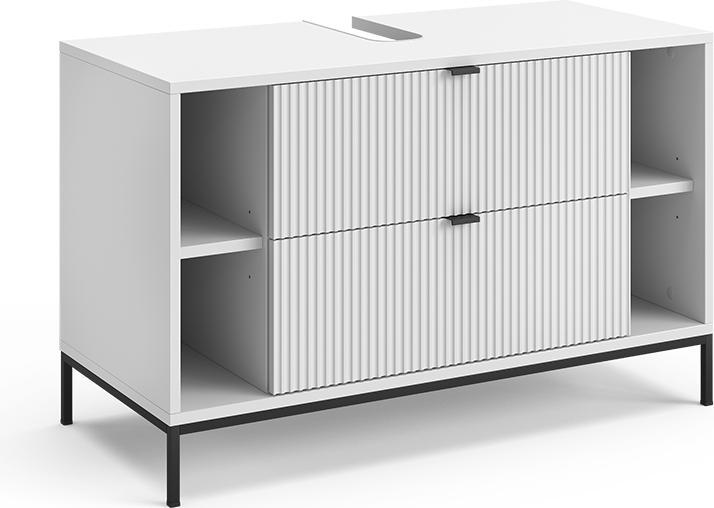 Vicco Waschbeckenunterschrank Eliza, Weiss, 100 x 63 cm mit 2 ausziehbaren Schubladen