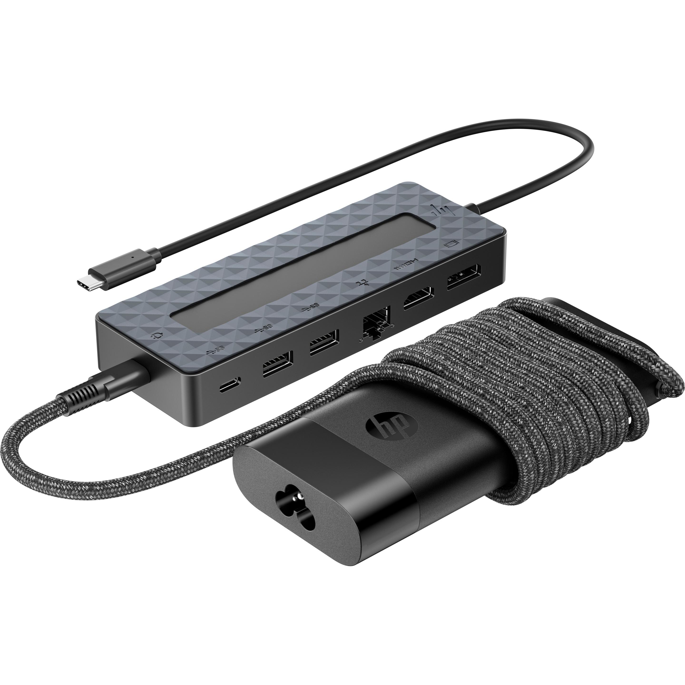Thumbnail - HP 9H0H9AA (USB-C, 1 Ports), Dockingstation + USB Hub, Schwarz