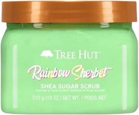 Actual product image Tree Hut Shea Body Scrub Rainbow Sherbet & Peach Sorbet 18 oz