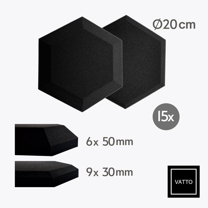 Produktbild Vatto 3D Akustikpaneele Hexagon (15 Stk.)
