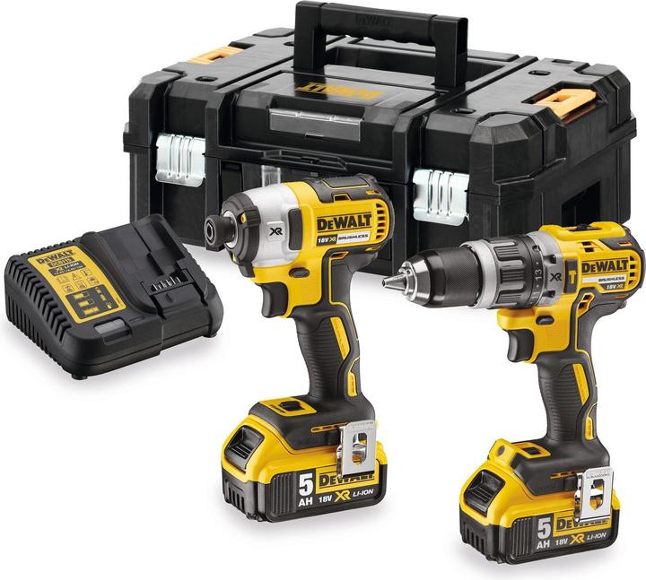 DeWalt DCK266PT2-QW 18V Combi-set met 5,0 Ah batterijen en lader T-STAK-Box (Oplaadbare batterij)