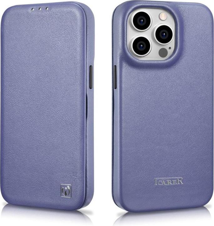 Actual product image iCarer CE Premium Leather Folio Case for iPhone 14 Pro Magnetic Flip Leather Folio Case MagSafe Ligh (Apple iPhone 14 Pro)