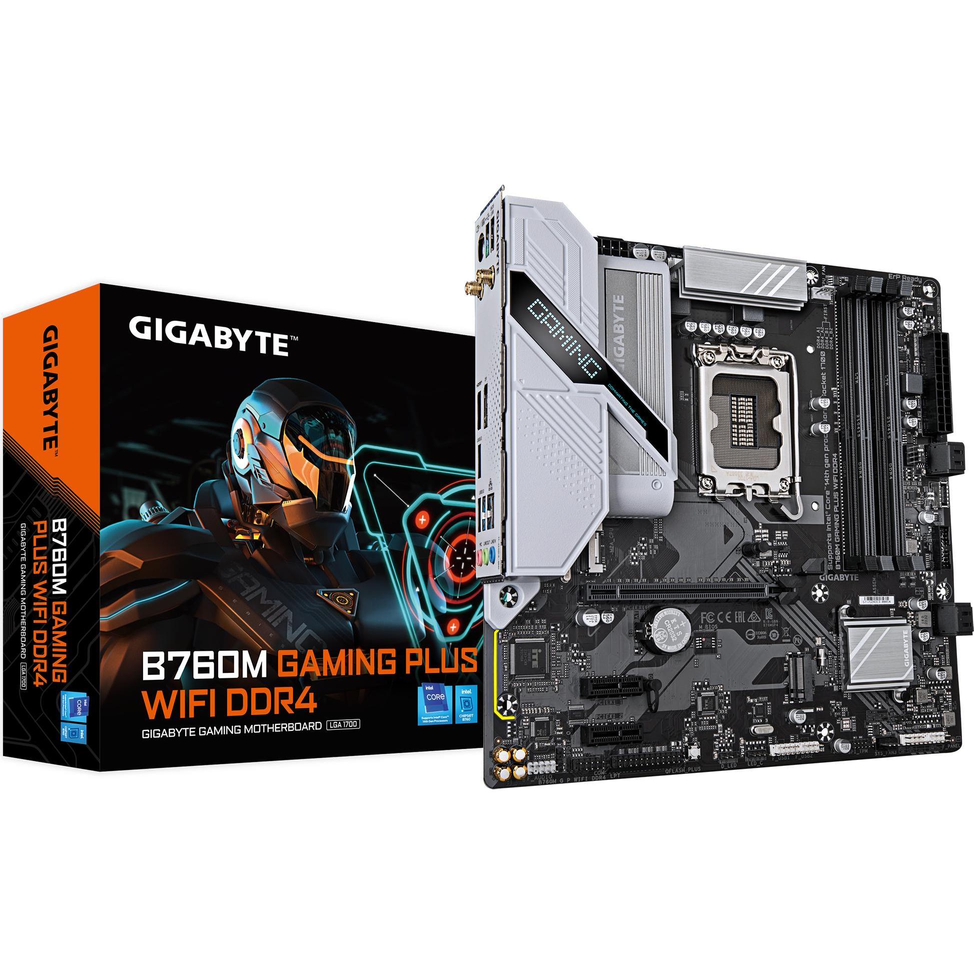 Gigabyte B760M Gaming Plus WIFI DDR4 (LGA 1700, Intel B760, mATX), Mainboard