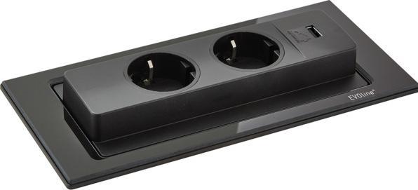 Produktbild Evoline Einbausteckdose mit USB-Charger BackFlip