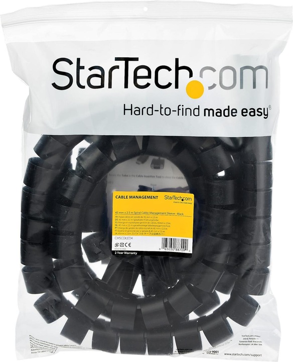 Image du produit StarTech CMSCOILED4 Conduit pour faisceau de câbles (2,5 m, diamètre 45 mm / 1,8 pouce, extensible) (Gaines pour câbles, 250 cm)