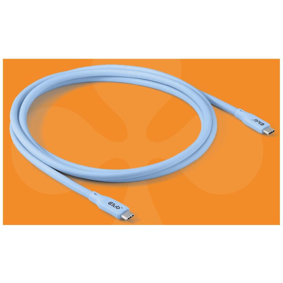 Thumbnail - Club 3D Club3D Lifestyle USB-C Kabel PD 240W,20Gbps 2m blau St/St retail (2 m, USB 4.0), USB Kabel