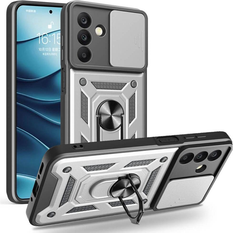 Cover-Discount Galaxy A26 5G - Armor Case mit Kickstand (Samsung Galaxy A26), Smartphone Hülle, Silber